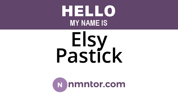 Elsy Pastick