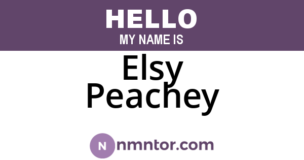 Elsy Peachey
