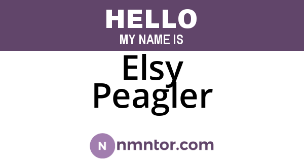 Elsy Peagler