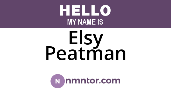 Elsy Peatman