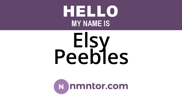 Elsy Peebles
