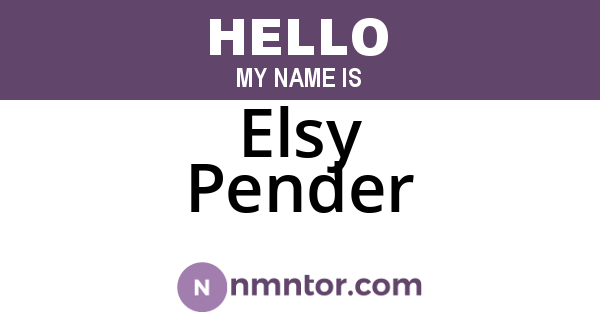 Elsy Pender
