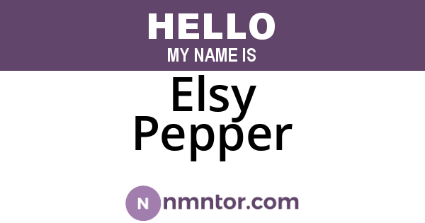 Elsy Pepper