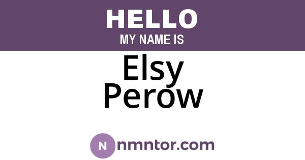 Elsy Perow
