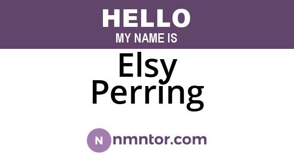 Elsy Perring