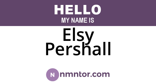 Elsy Pershall