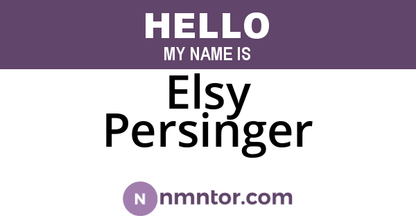 Elsy Persinger