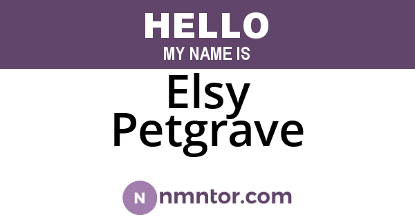 Elsy Petgrave