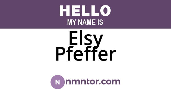 Elsy Pfeffer