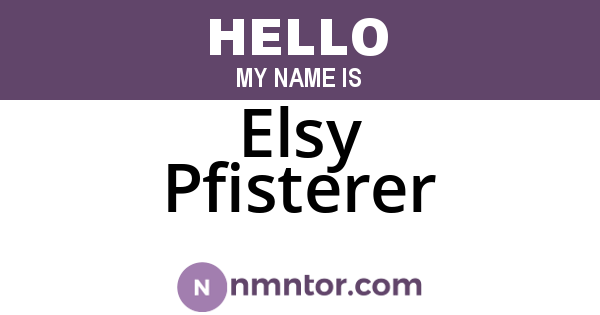 Elsy Pfisterer