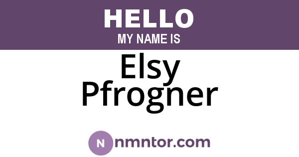 Elsy Pfrogner