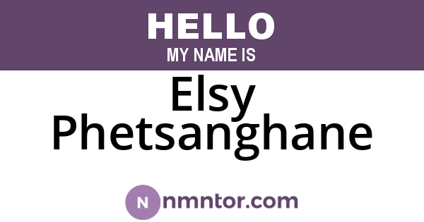 Elsy Phetsanghane