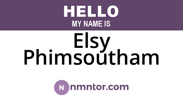 Elsy Phimsoutham