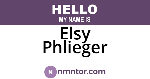 Elsy Phlieger