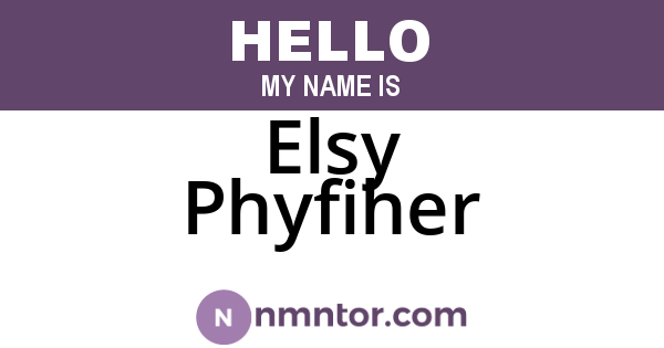 Elsy Phyfiher