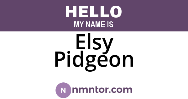 Elsy Pidgeon