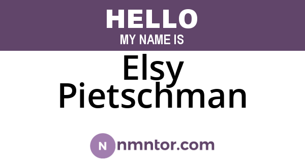 Elsy Pietschman