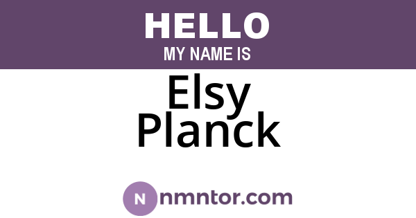 Elsy Planck