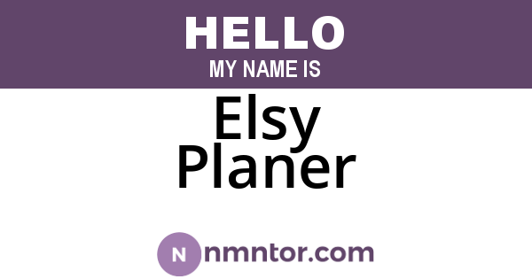 Elsy Planer