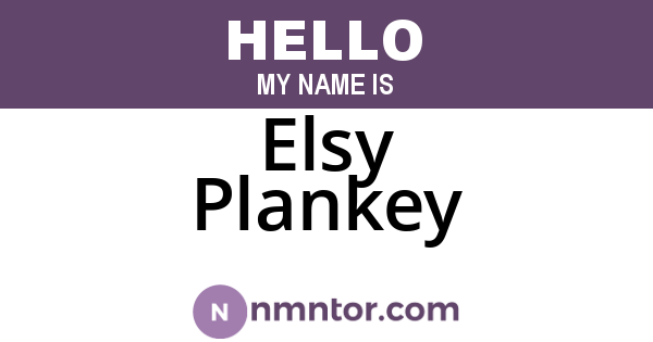 Elsy Plankey