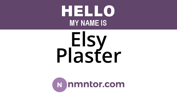 Elsy Plaster