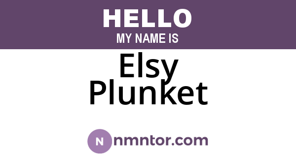 Elsy Plunket