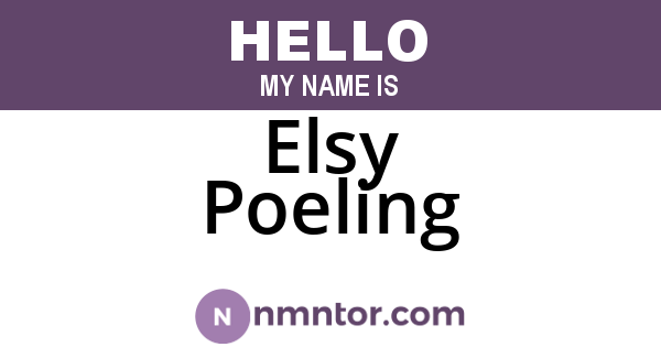 Elsy Poeling