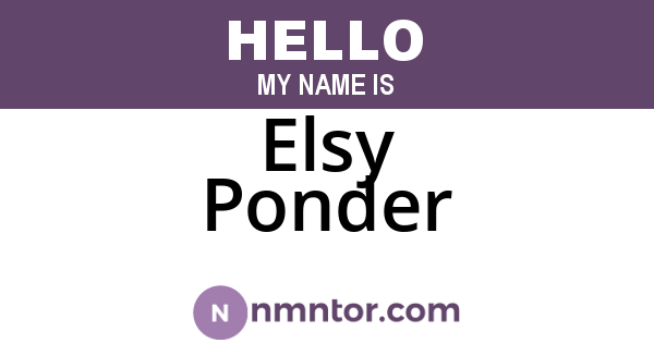 Elsy Ponder
