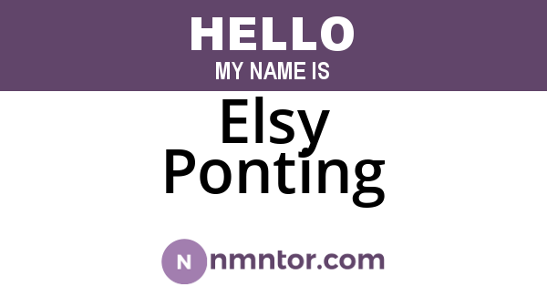 Elsy Ponting
