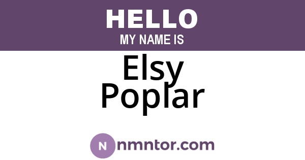 Elsy Poplar