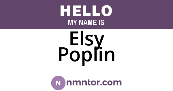 Elsy Poplin