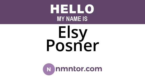 Elsy Posner