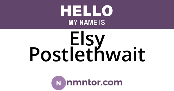Elsy Postlethwait