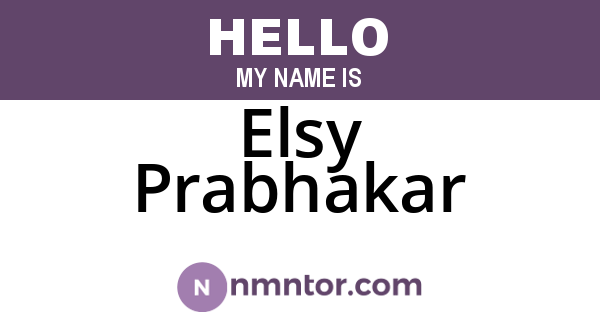 Elsy Prabhakar