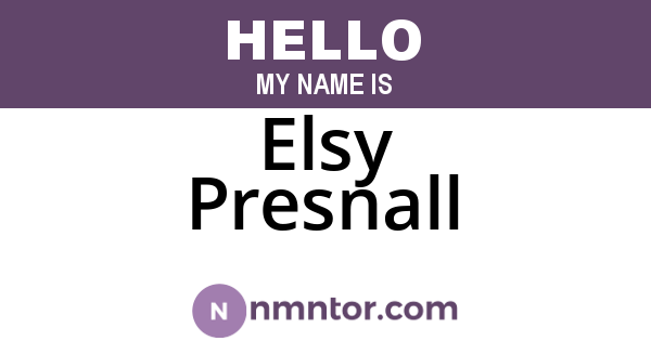 Elsy Presnall