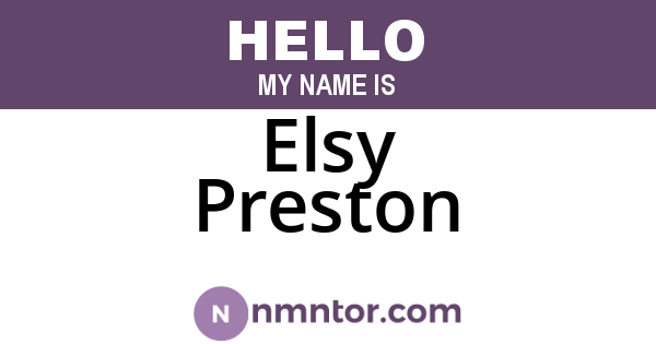 Elsy Preston