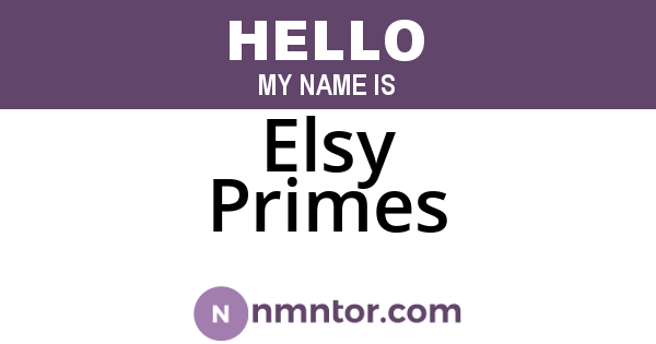 Elsy Primes