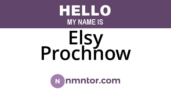 Elsy Prochnow