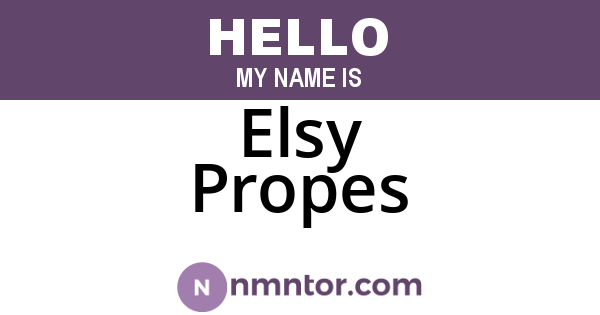 Elsy Propes