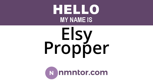 Elsy Propper