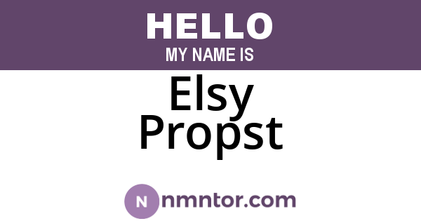 Elsy Propst
