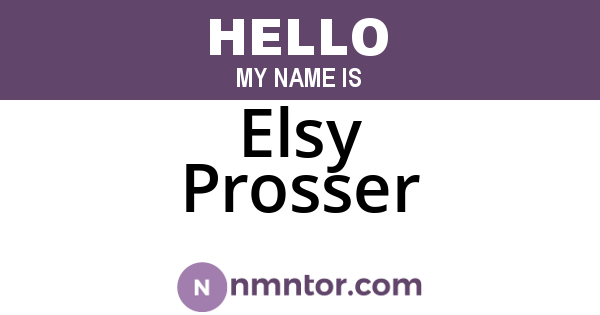 Elsy Prosser