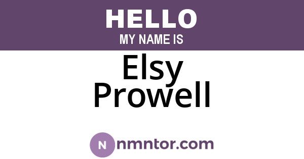 Elsy Prowell