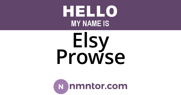 Elsy Prowse