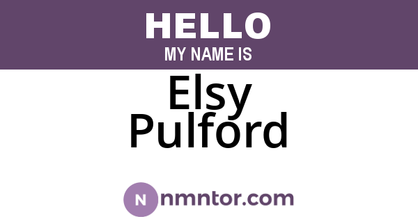 Elsy Pulford