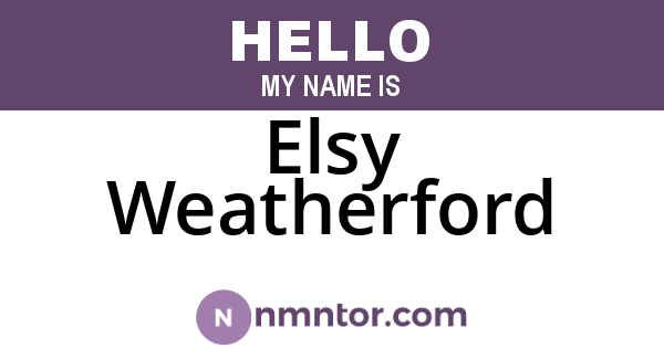 Elsy Weatherford