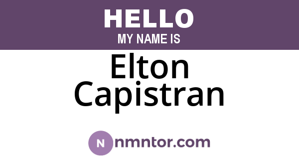 Elton Capistran