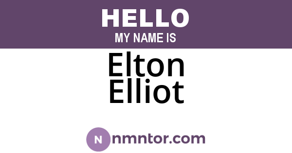 Elton Elliot