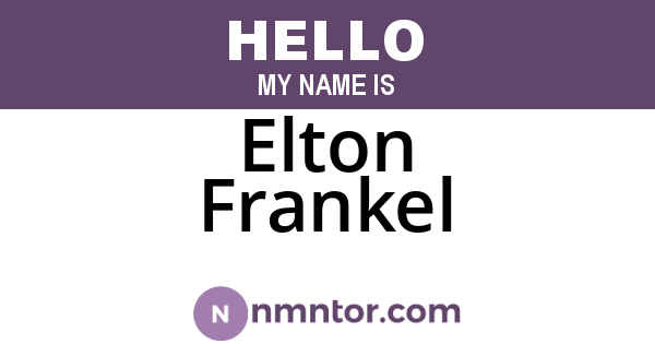Elton Frankel