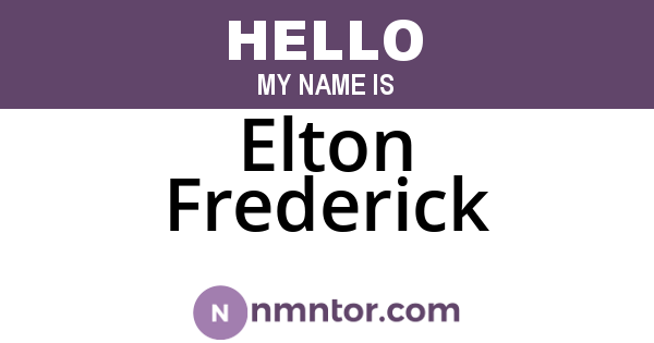 Elton Frederick